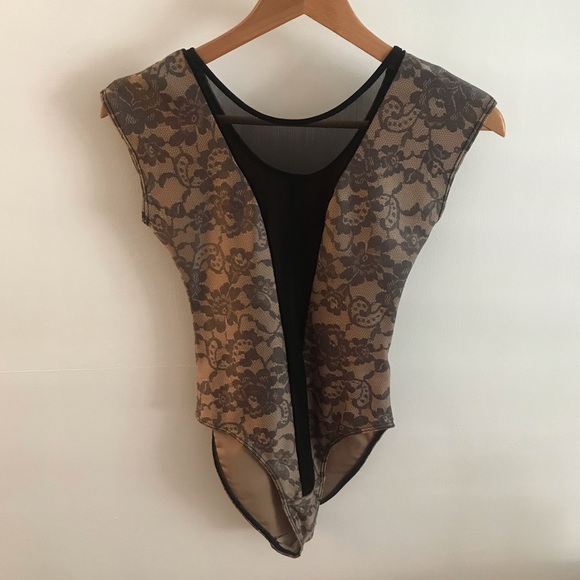 American Apparel - Nude Lace Bodysuit - Picture 2 of 5